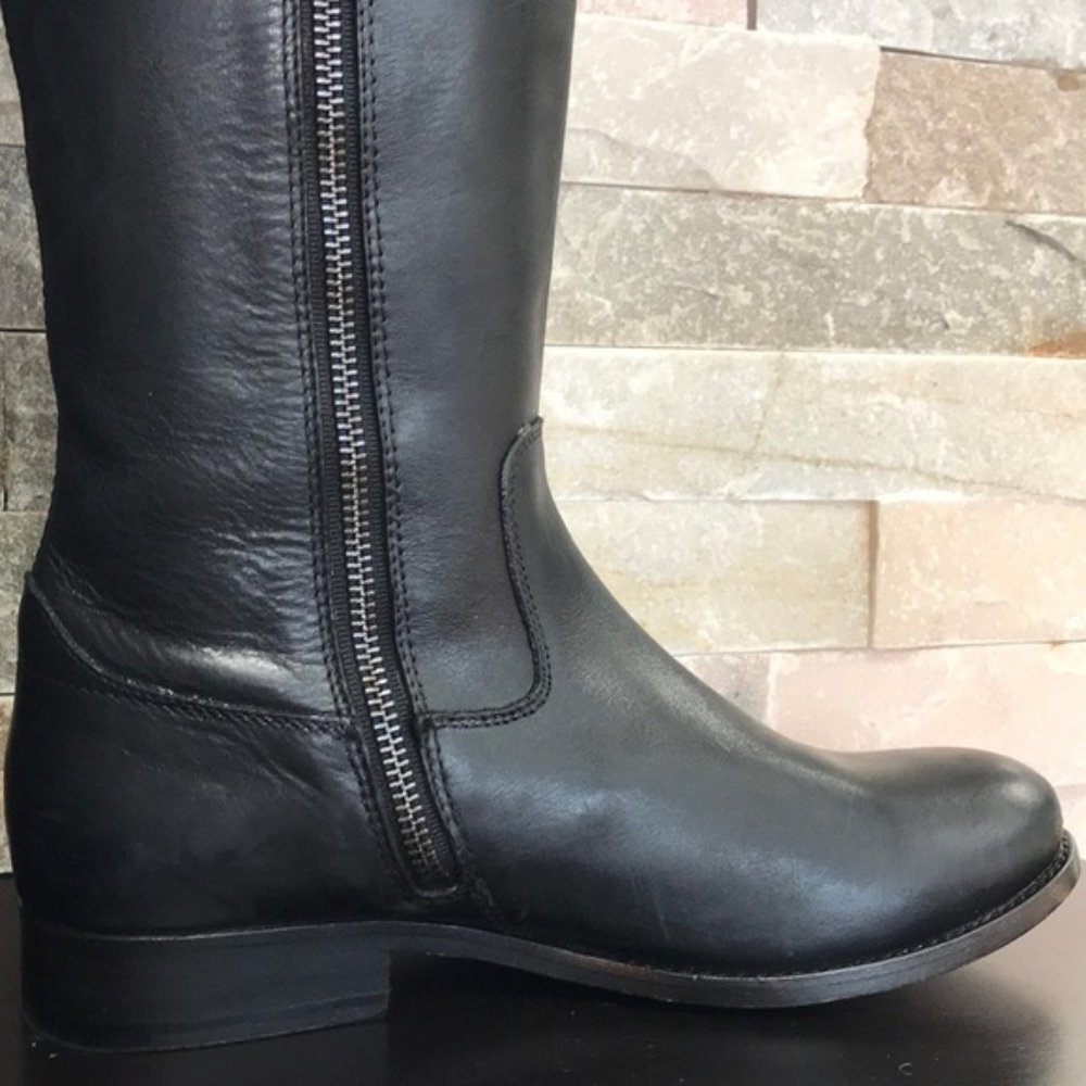 Frye Melissa Knee-high Zip Riding Moto Leather - Picture 11 of 16